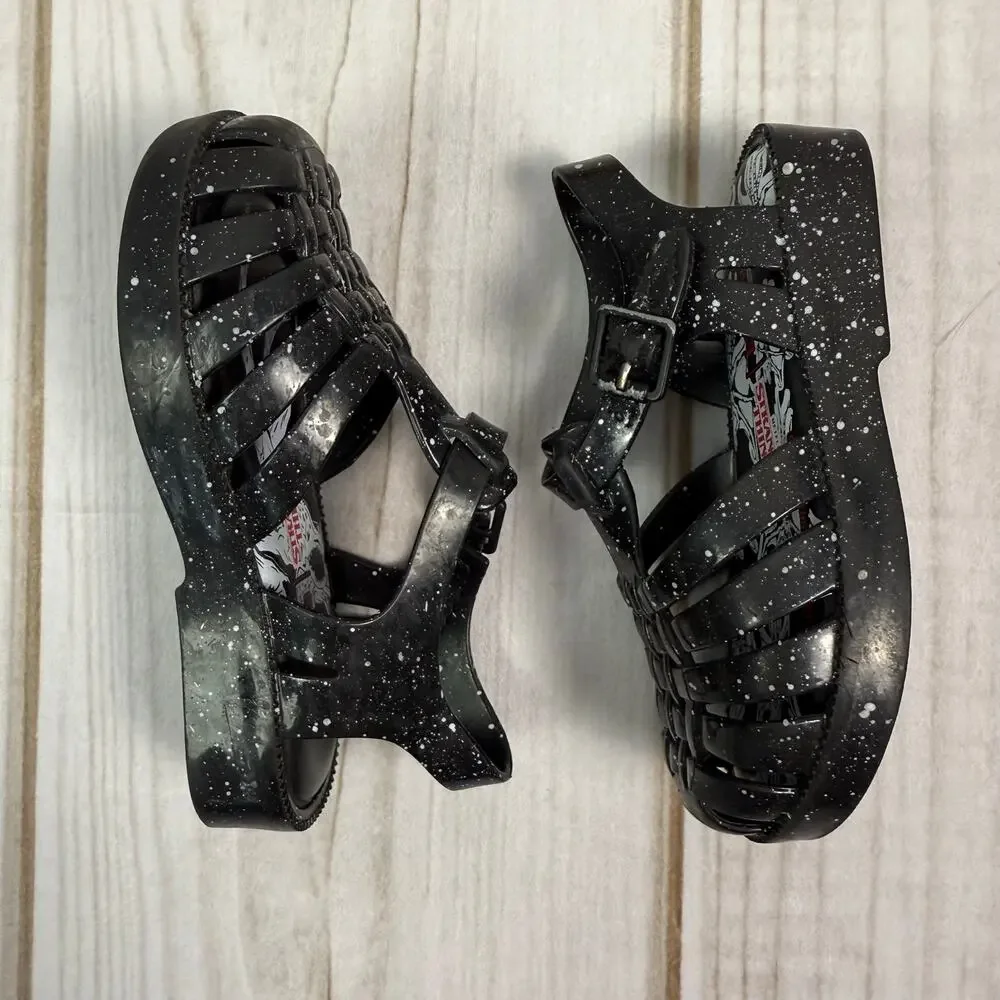 Mini Melissa Stranger Things Possession Jelly Sandals Black Speckle‎ Kids Size 8
